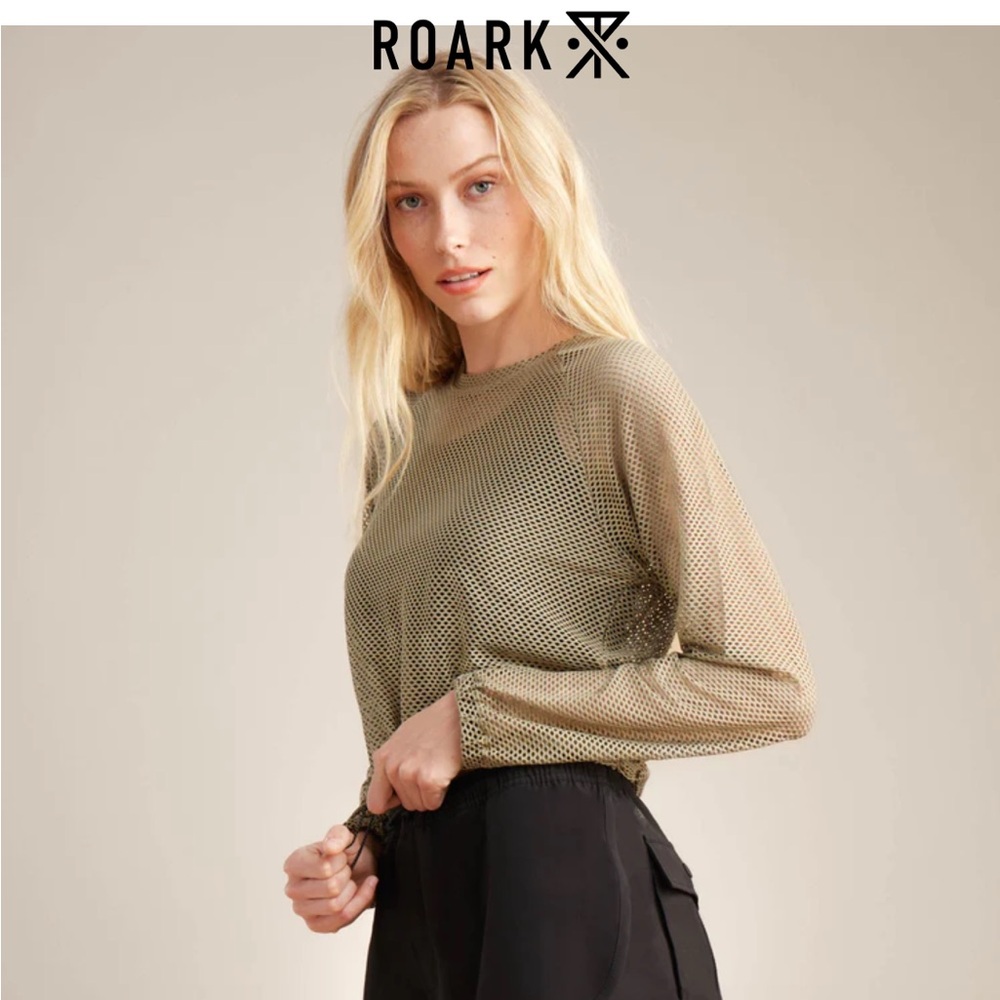 Long Sleeve Mesh Top - Olive